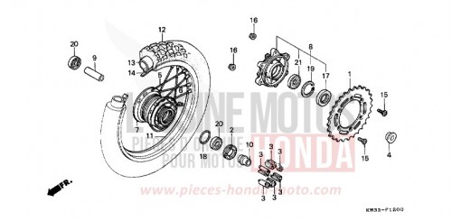 ROUE ARRIERE NX250L de 1990